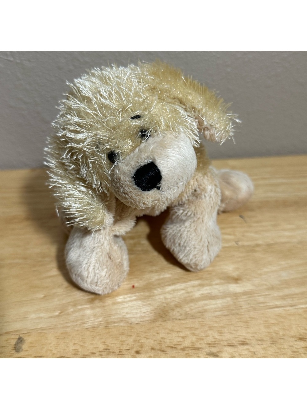 GANZ Fluffy Tan and Cream Plush Puppy